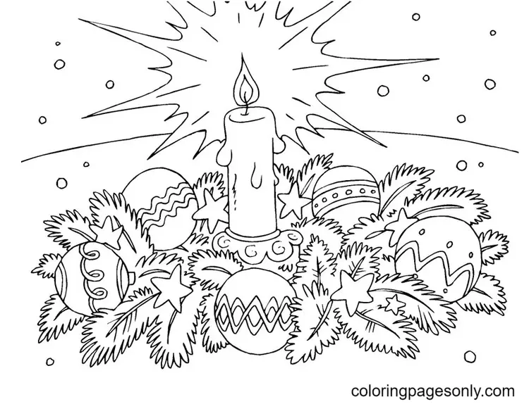 Christmas Wreath Coloring Pages 8