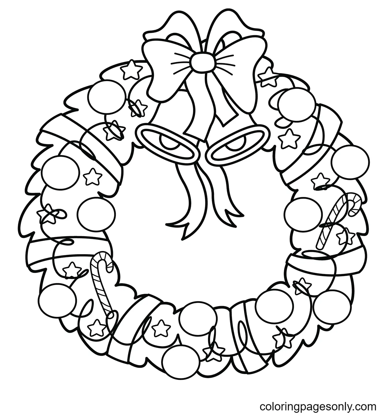 Christmas Wreath Coloring Pages 9