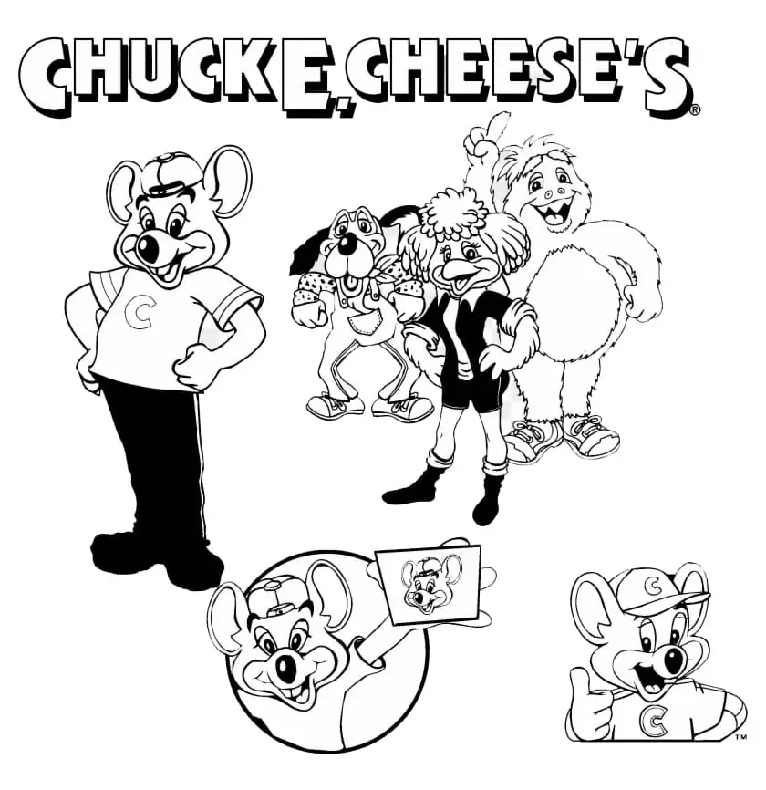 Chuck E Cheese Coloring Page 7