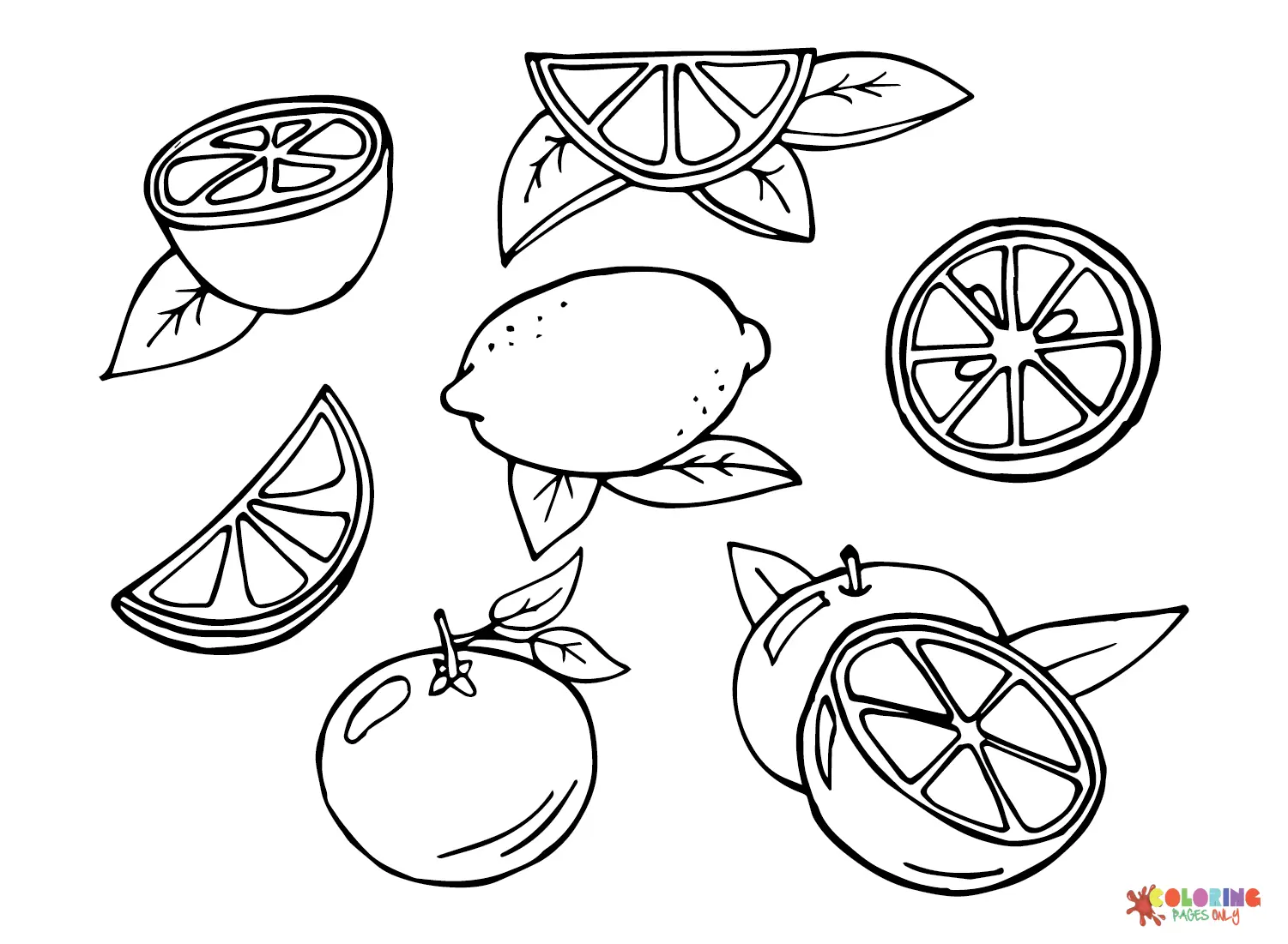 Desenhos de Frutas Citricas Para Colorir