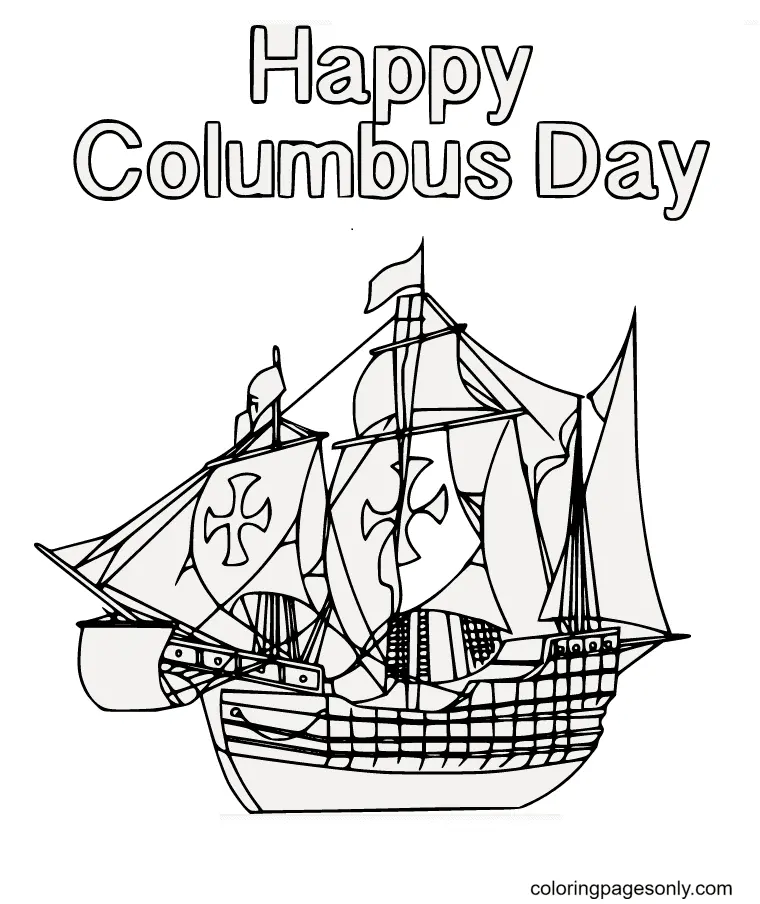 Desenhos de Dia de Colombo Para Colorir 27