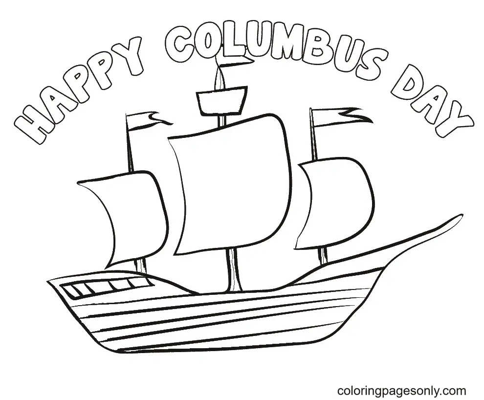 Desenhos de Dia de Colombo Para Colorir 34