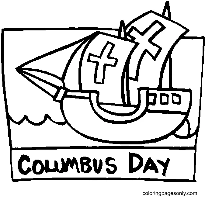 Desenhos de Dia de Colombo Para Colorir 45