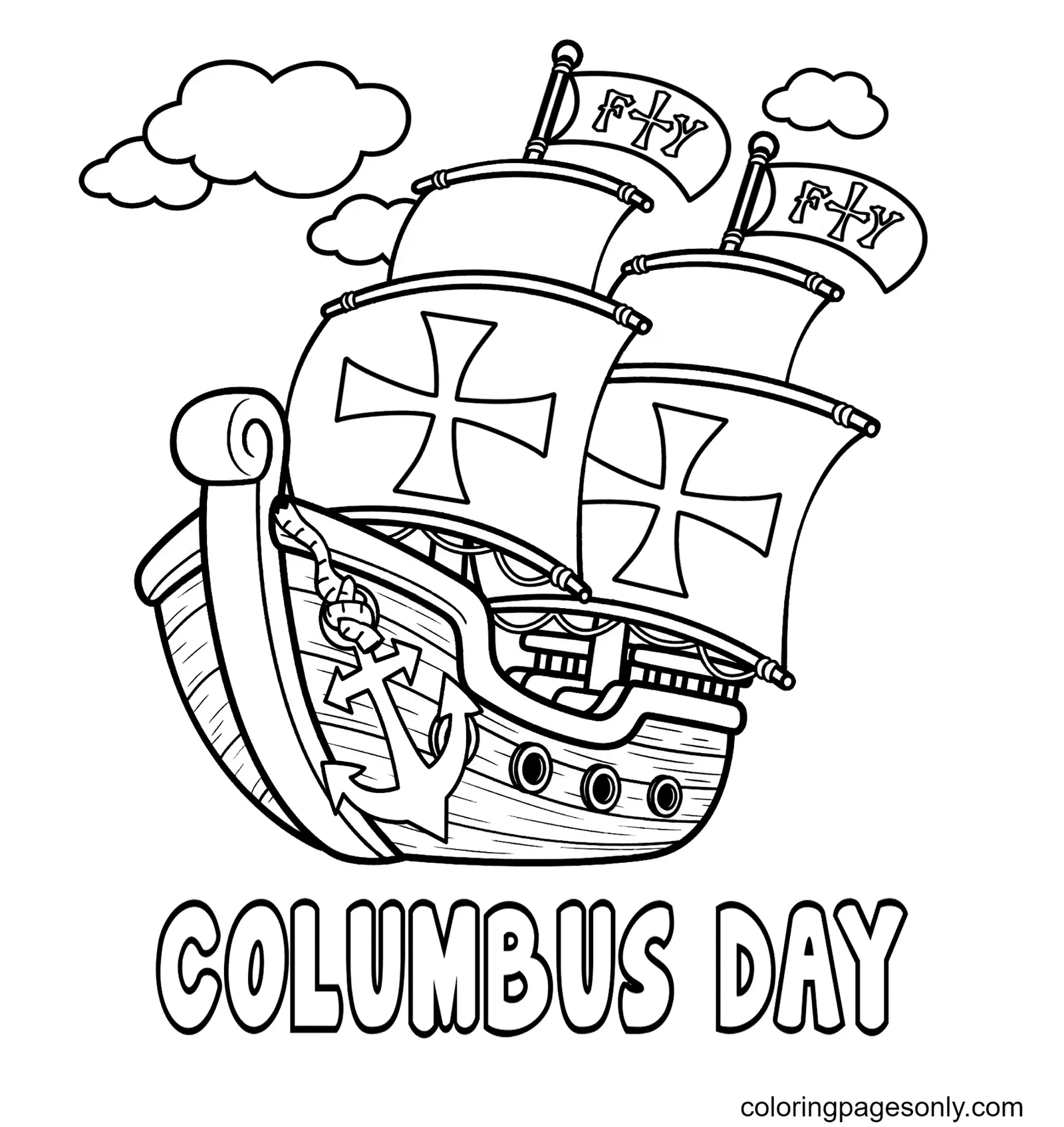 Desenhos de Dia de Colombo Para Colorir 5