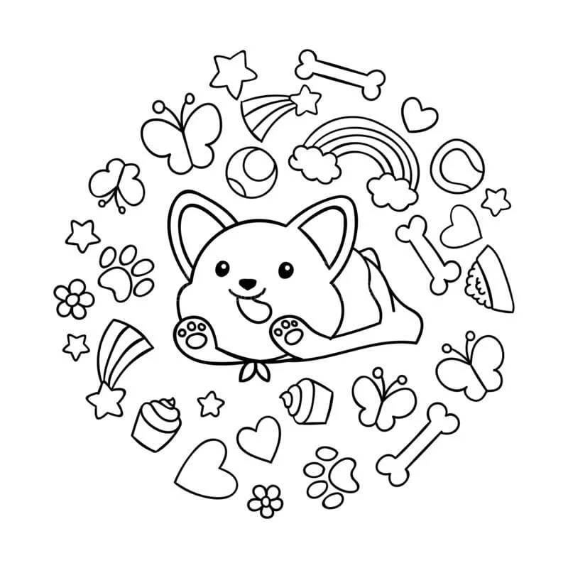 Corgi Coloring Pages 57