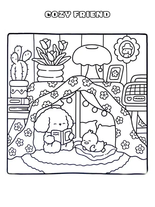 Cozy Friend Coloring Pages 10