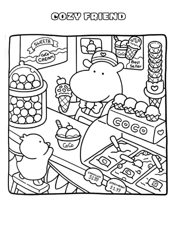 Cozy Friend Coloring Pages 11