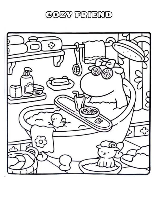 Cozy Friend Coloring Pages 12