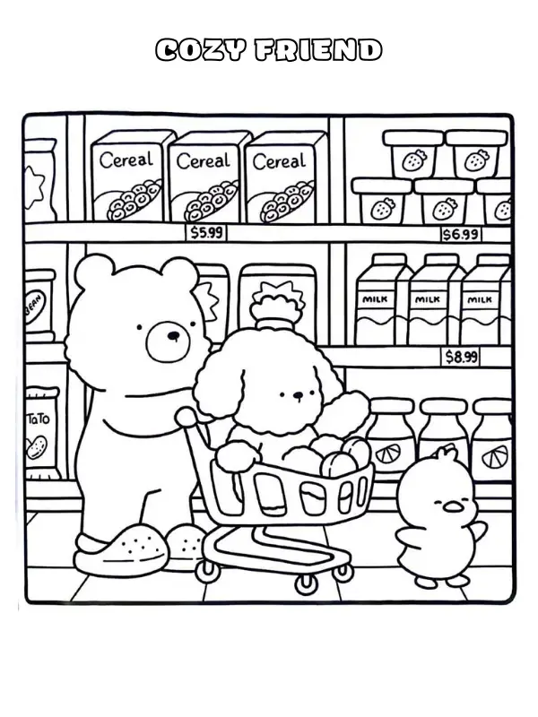 Cozy Friend Coloring Pages 13