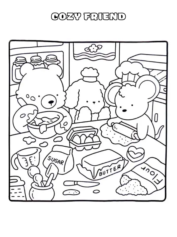 Cozy Friend Coloring Pages 18