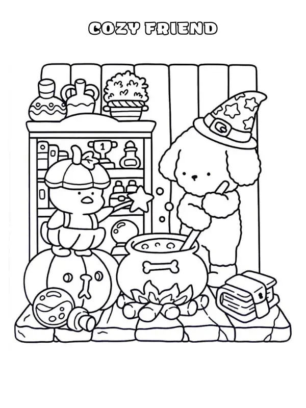 Cozy Friend Coloring Pages 19