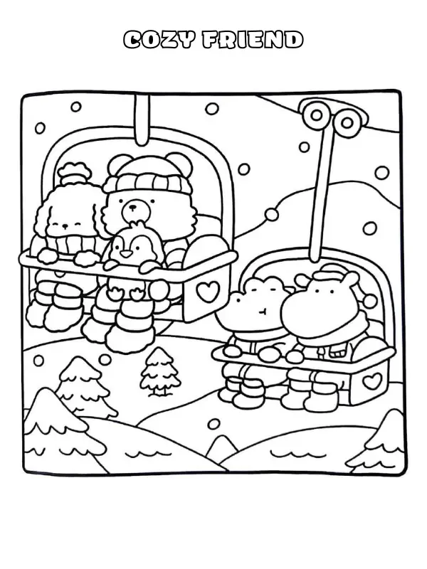 Cozy Friend Coloring Pages 2