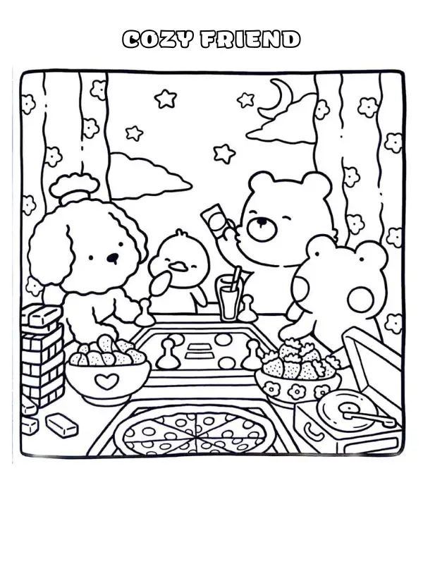 Cozy Friend Coloring Pages 20