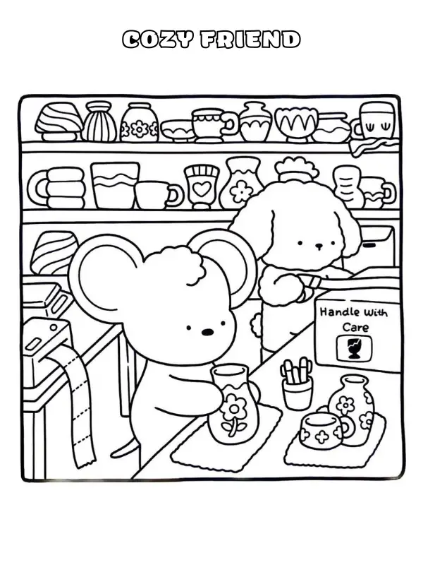 Cozy Friend Coloring Pages 24