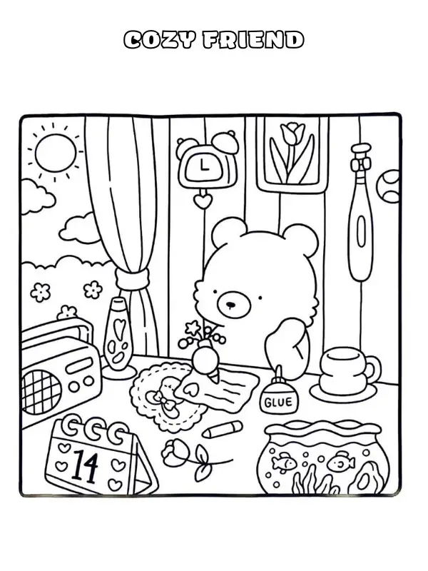 Cozy Friend Coloring Pages 26