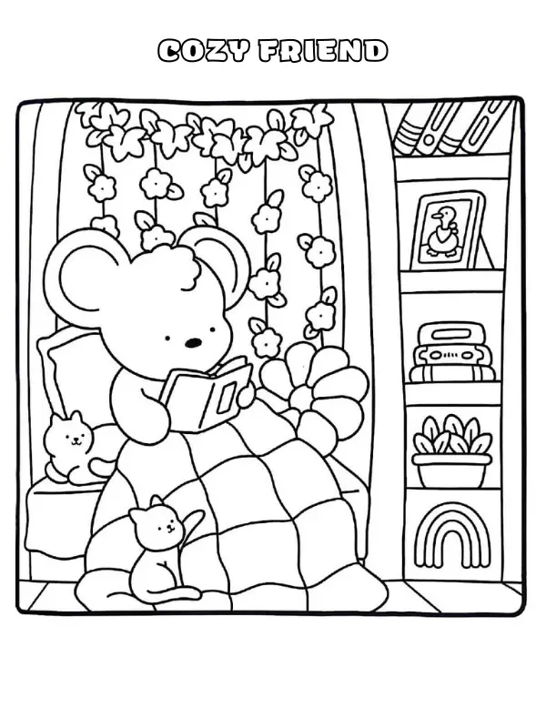 Cozy Friend Coloring Pages 3