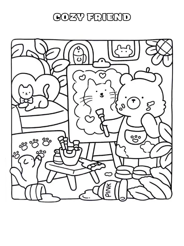 Cozy Friend Coloring Pages 30