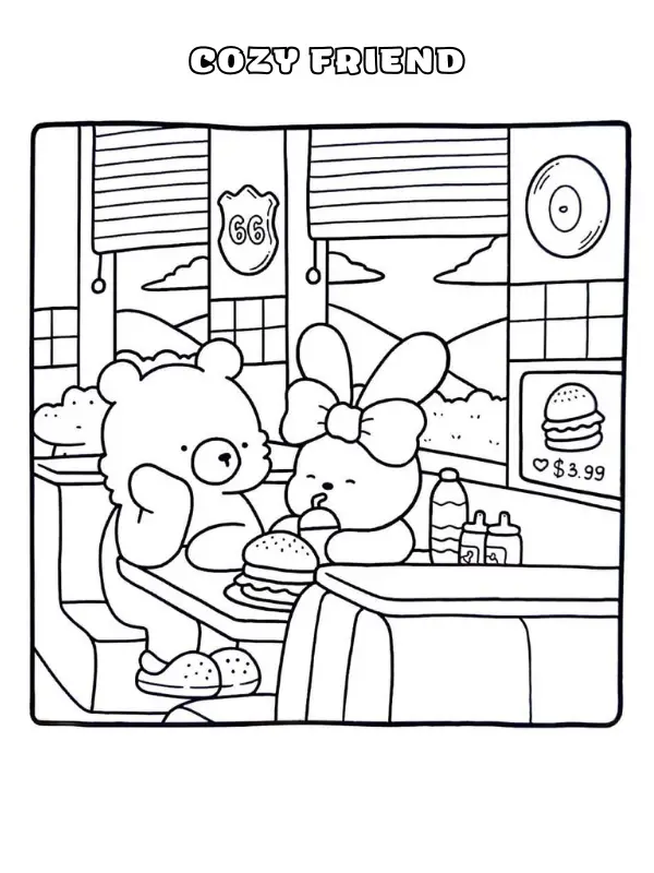 Cozy Friend Coloring Pages 32