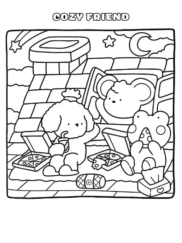 Cozy Friend Coloring Pages 37