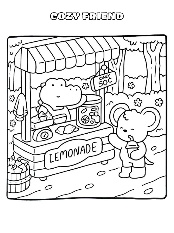 Cozy Friend Coloring Pages 5