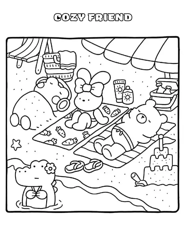 Cozy Friend Coloring Pages 6