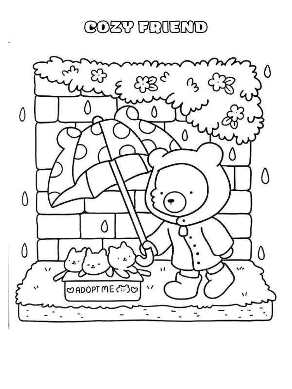 Cozy Friend Coloring Pages 7