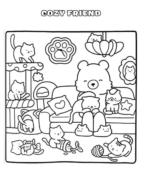 Cozy Friend Coloring Pages 9