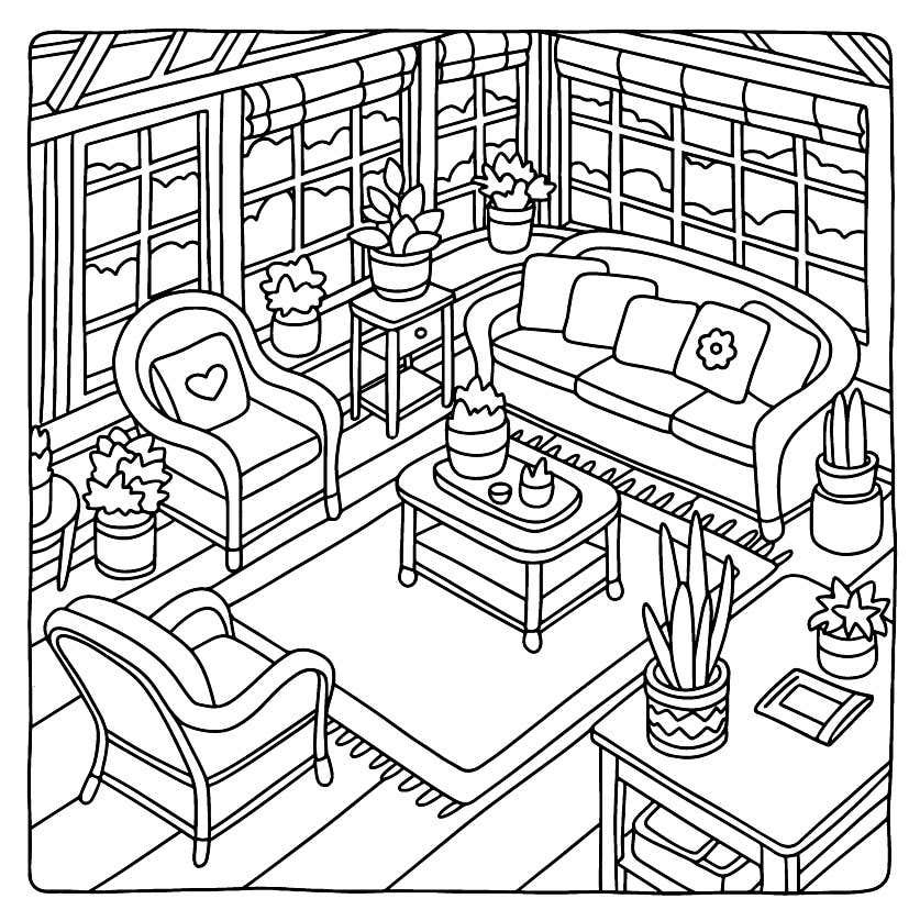 Cozy Retreats Para Colorir 33