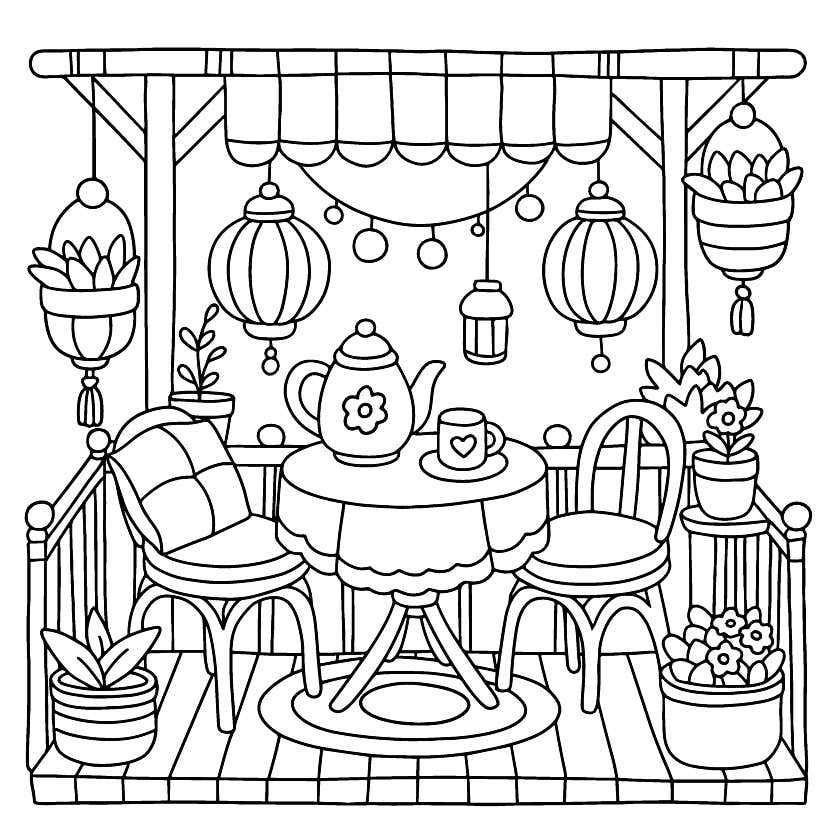 Cozy Retreats Para Colorir 34