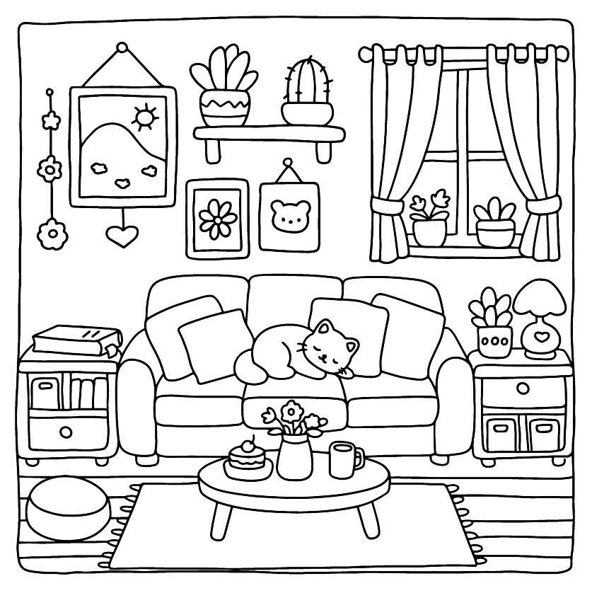 Cozy Retreats Para Colorir 4