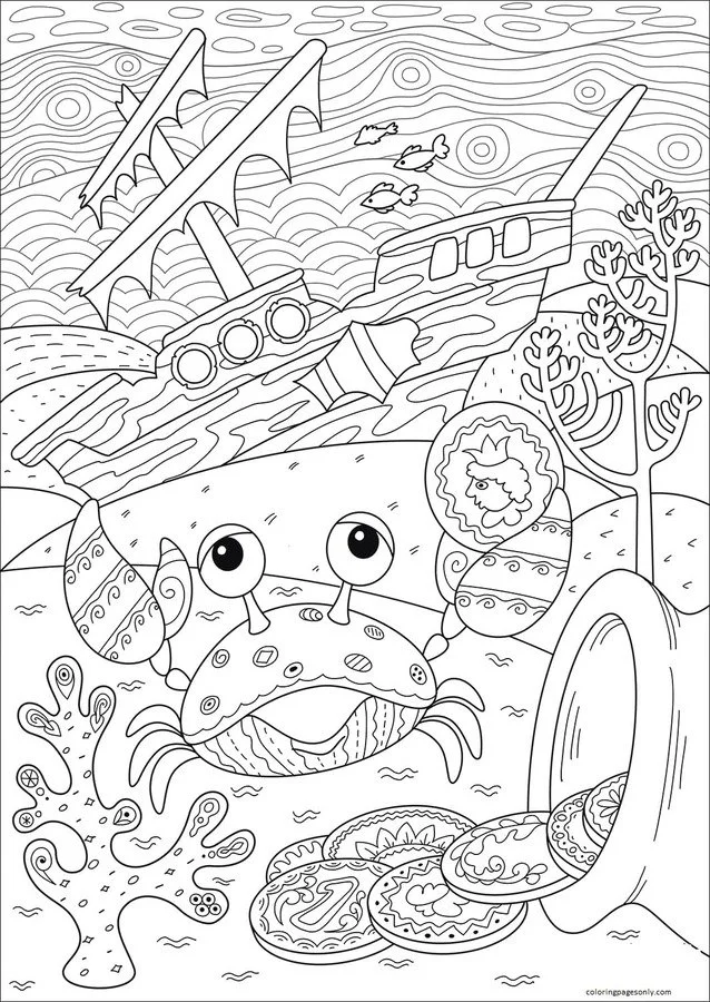 Crab Coloring Pages 52