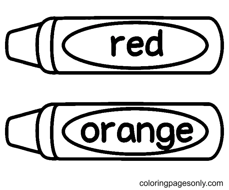 Crayon Coloring Pages 2