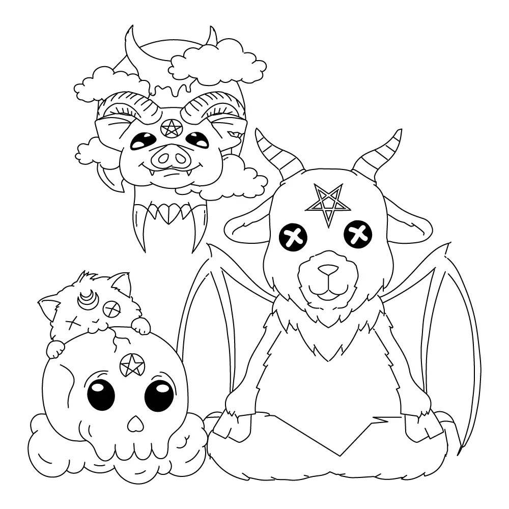 Creepy Kawaii Coloring Pages 9