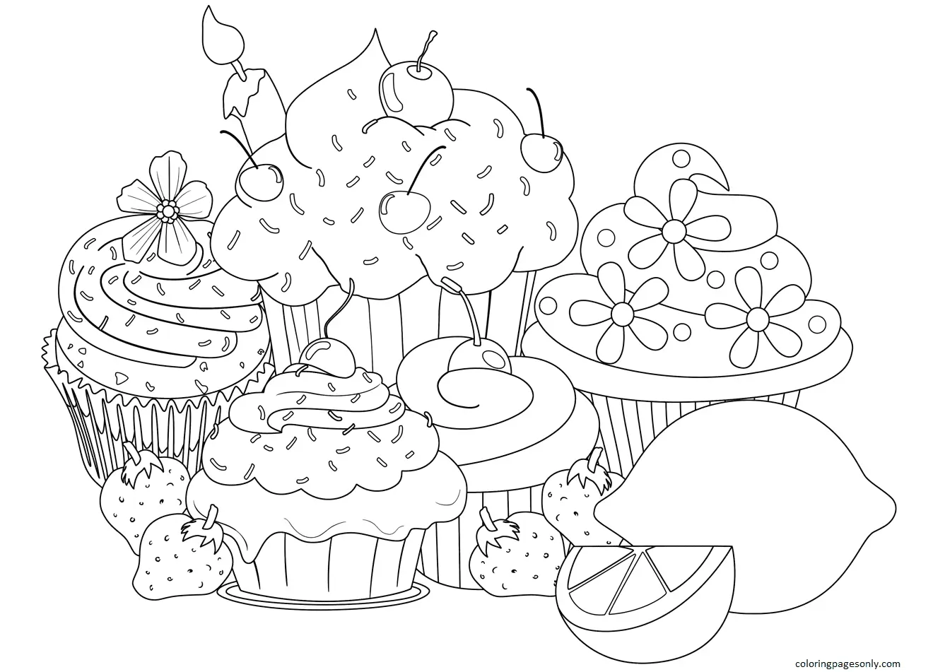 Desenhos de Cupcake Para Colorir 1