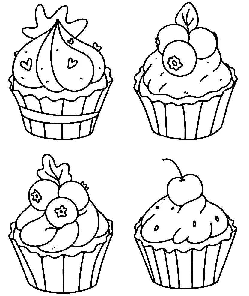 Desenhos de Cupcake Para Colorir 66