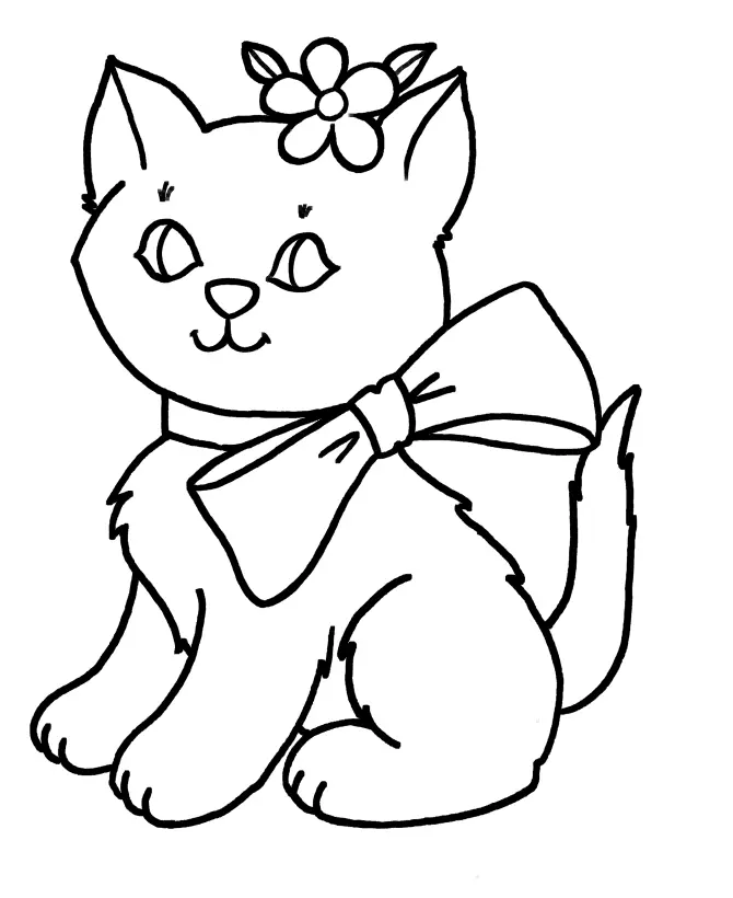 Cute Cat Coloring Pages 10