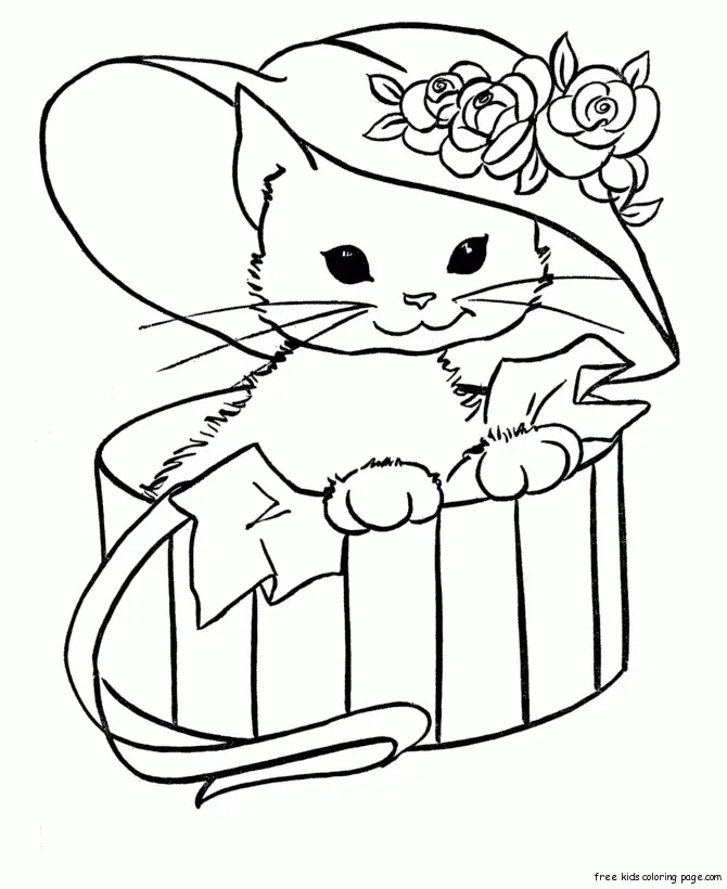 Cute Cat Coloring Pages 19