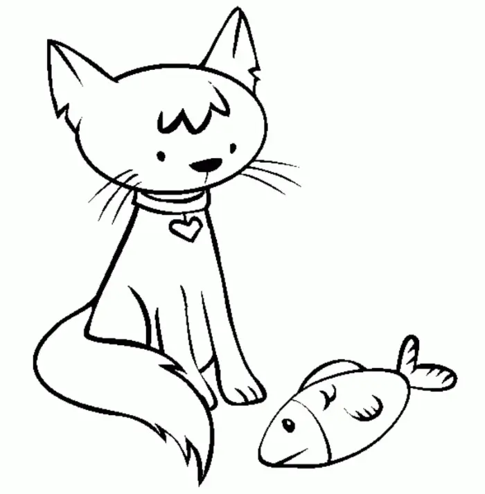 Cute Cat Coloring Pages 33