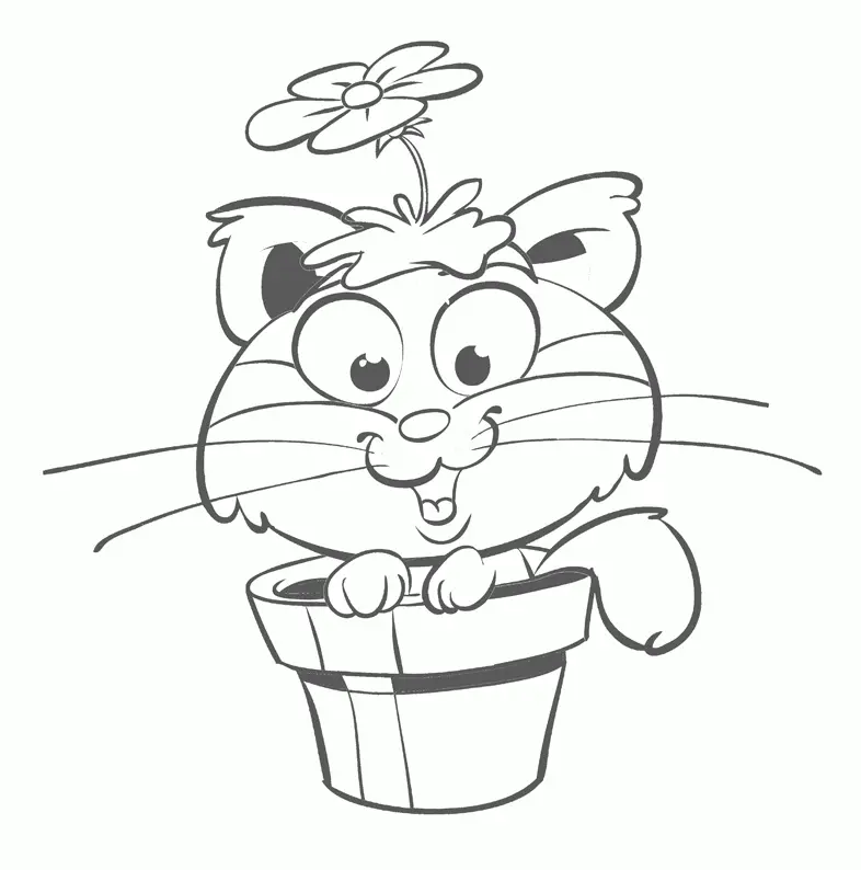 Cute Cat Coloring Pages 42