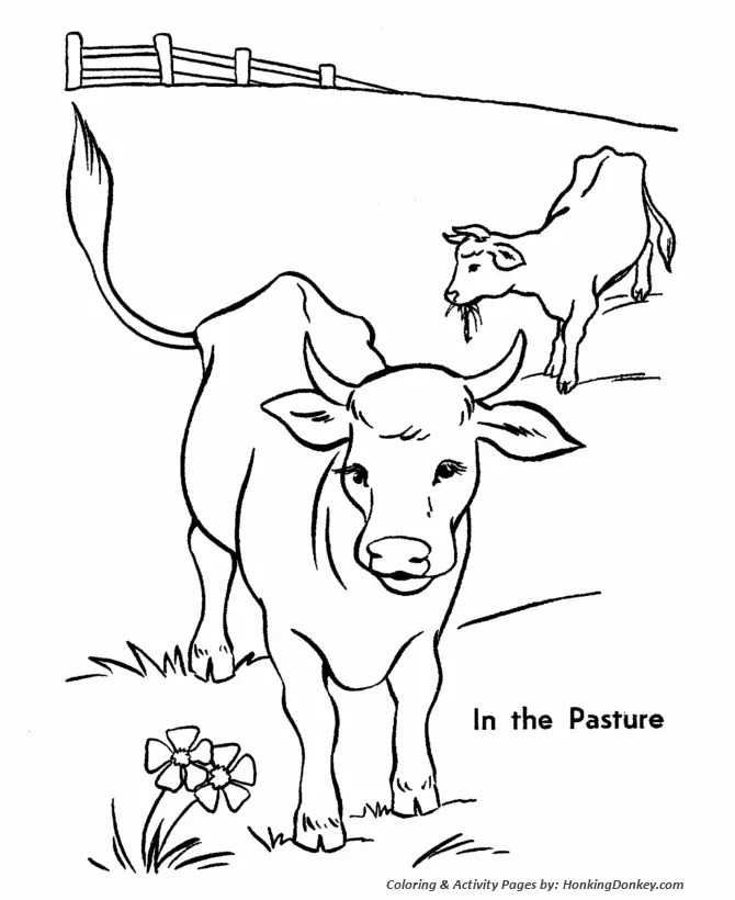 Cute Cow Coloring Pages 1