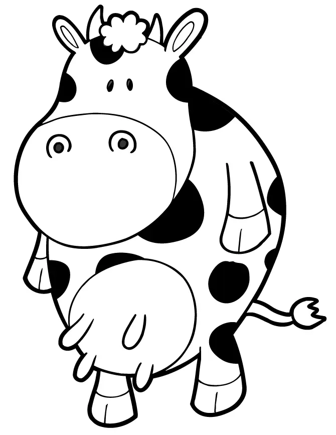 Cute Cow Coloring Pages 18