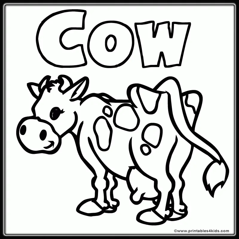 Cute Cow Coloring Pages 3