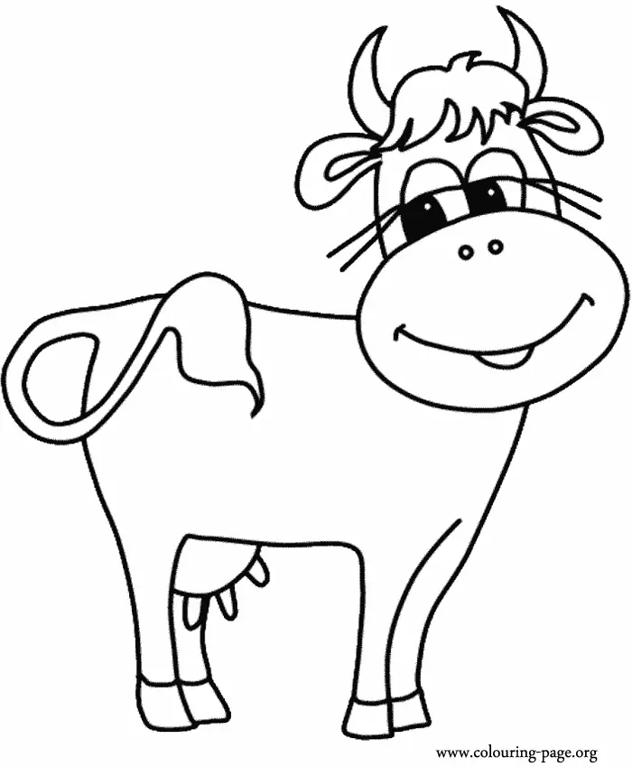 Cute Cow Coloring Pages 7