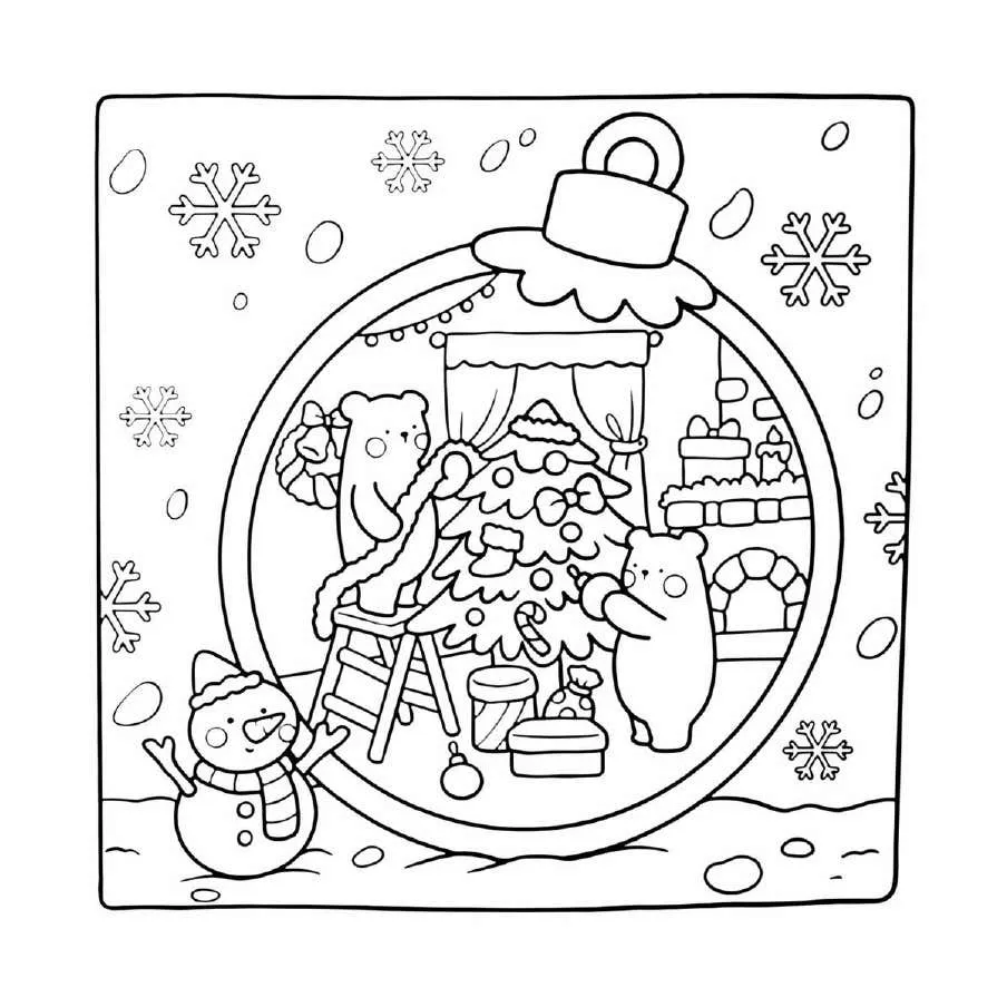 Cute N Cozy Christmas Coloring pages 1