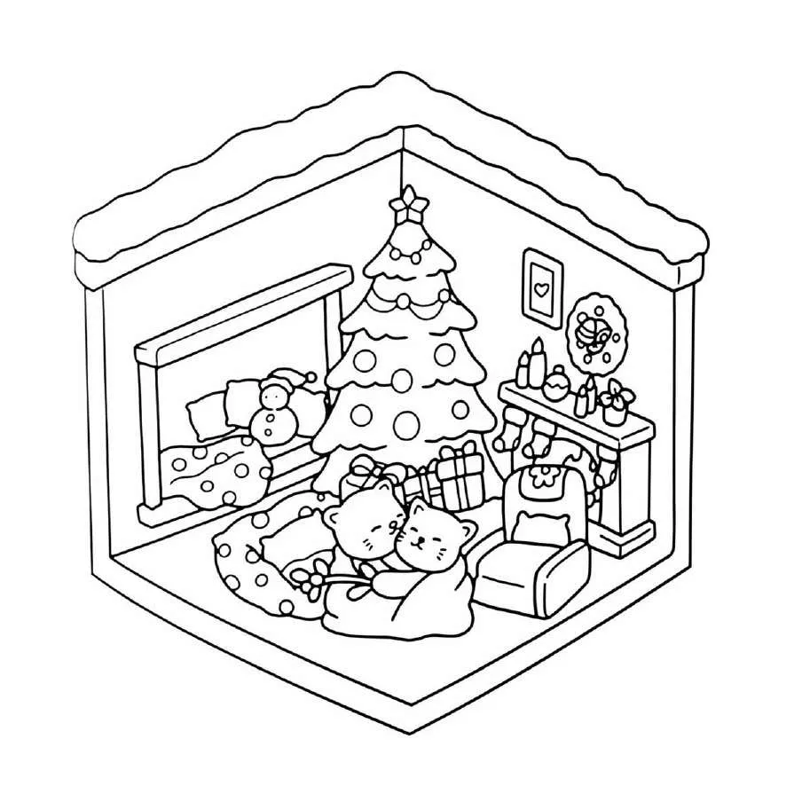 Cute N Cozy Christmas Coloring pages 12