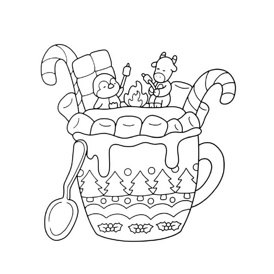 Cute N Cozy Christmas Coloring pages 19