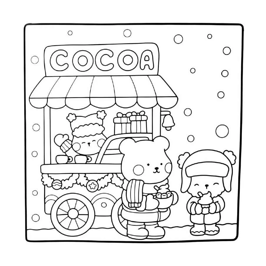 Cute N Cozy Christmas Coloring pages 3