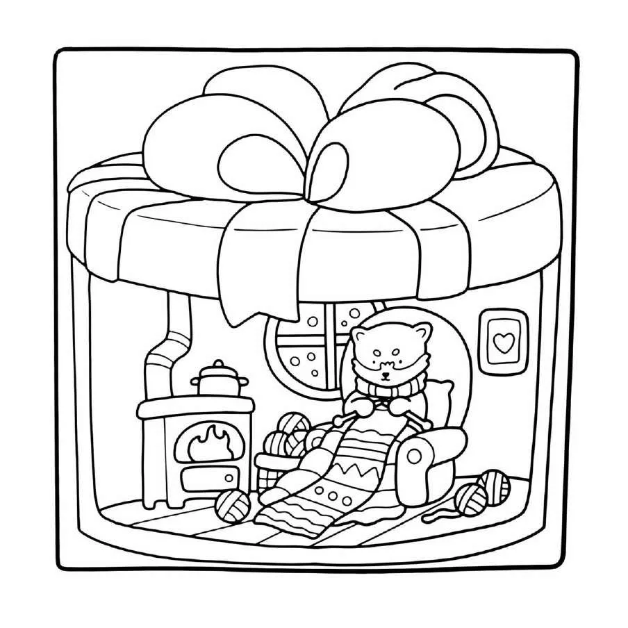 Cute N Cozy Christmas Coloring pages 7