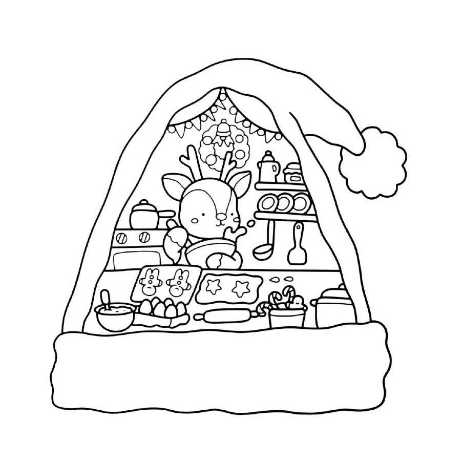 Cute N Cozy Christmas Coloring pages 8