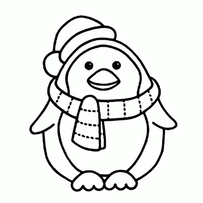 Cute Penguin Coloring Pages 1